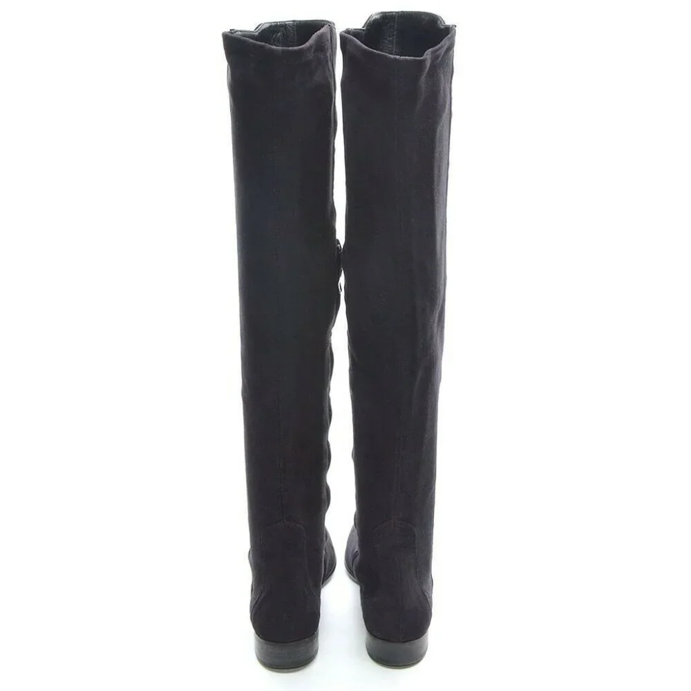 R & Renzi Plum Suede Over the Knee Riding Zip Boots 37